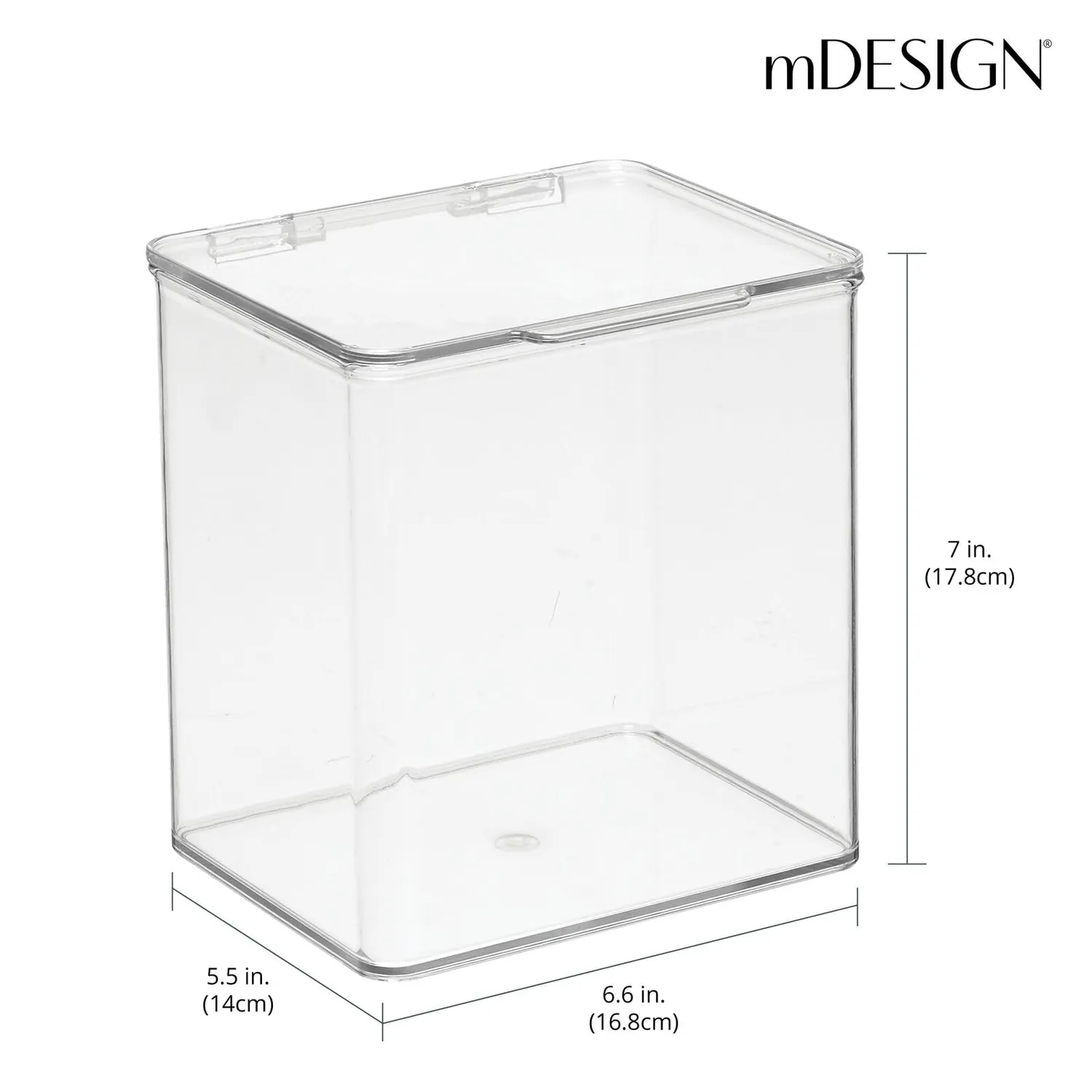 mDesign Vorratsbox 2er-Set transparent mit Deckel stapelbar