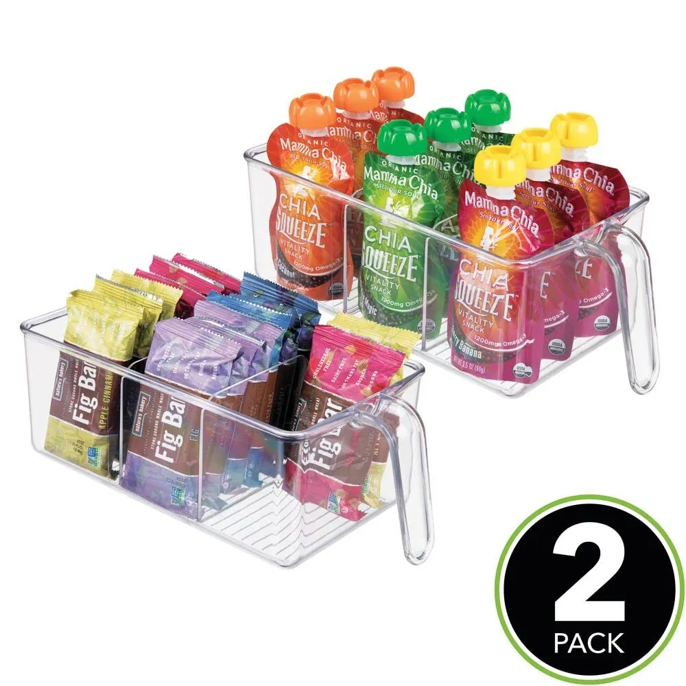 mDesign Kühlschrankbox Kunststoff durchsichtig 2er-Set mit Griff