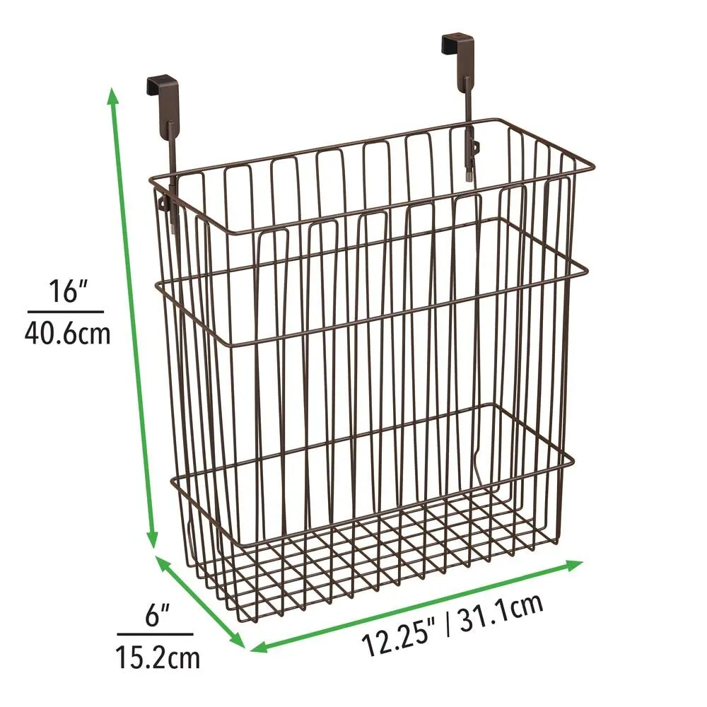mDesign Einhängekorb Schranktür bronze Metall 15x31x40cm