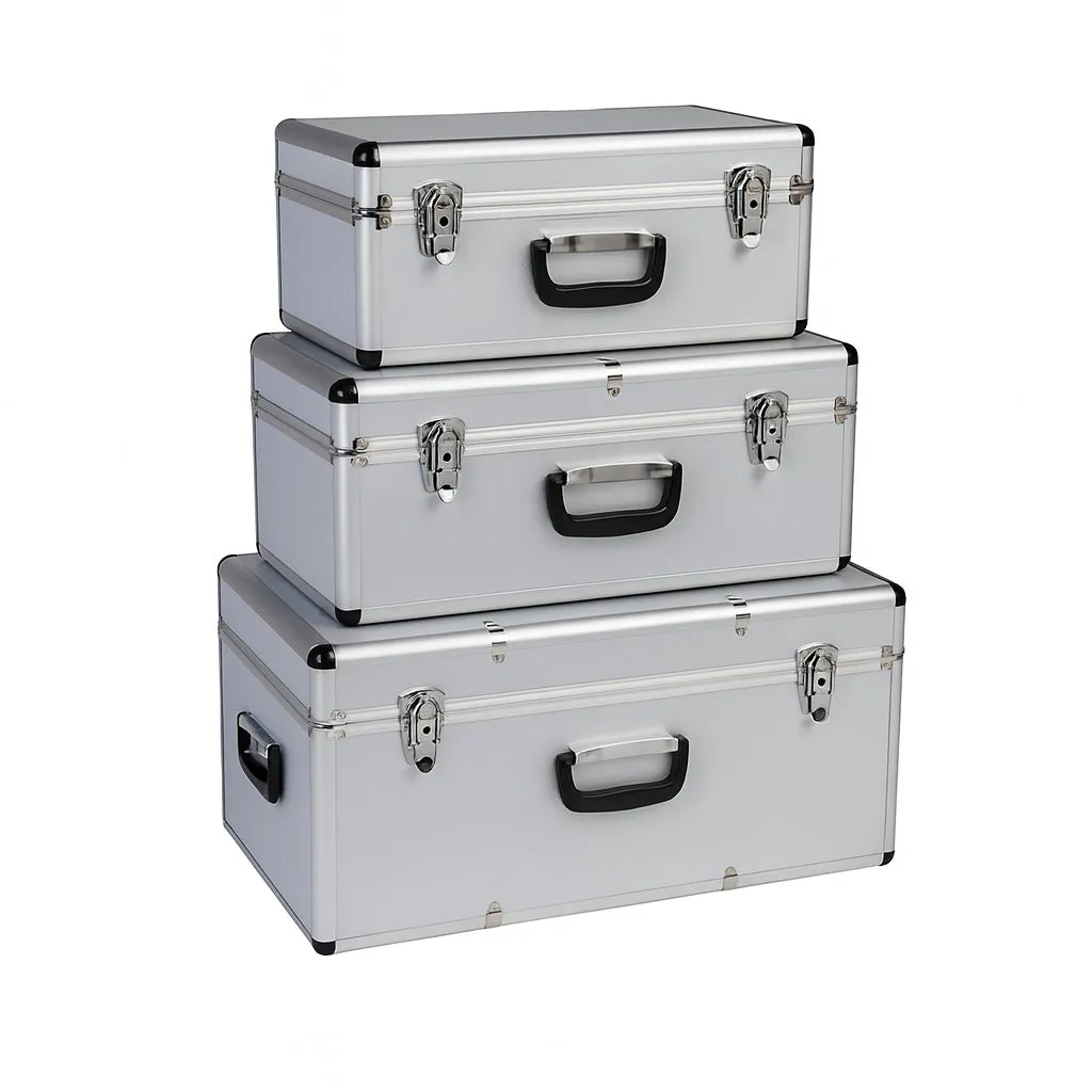 Kreher Transportkoffer ABS Alukoffer 27+65+100L Anthrazit stapelbar