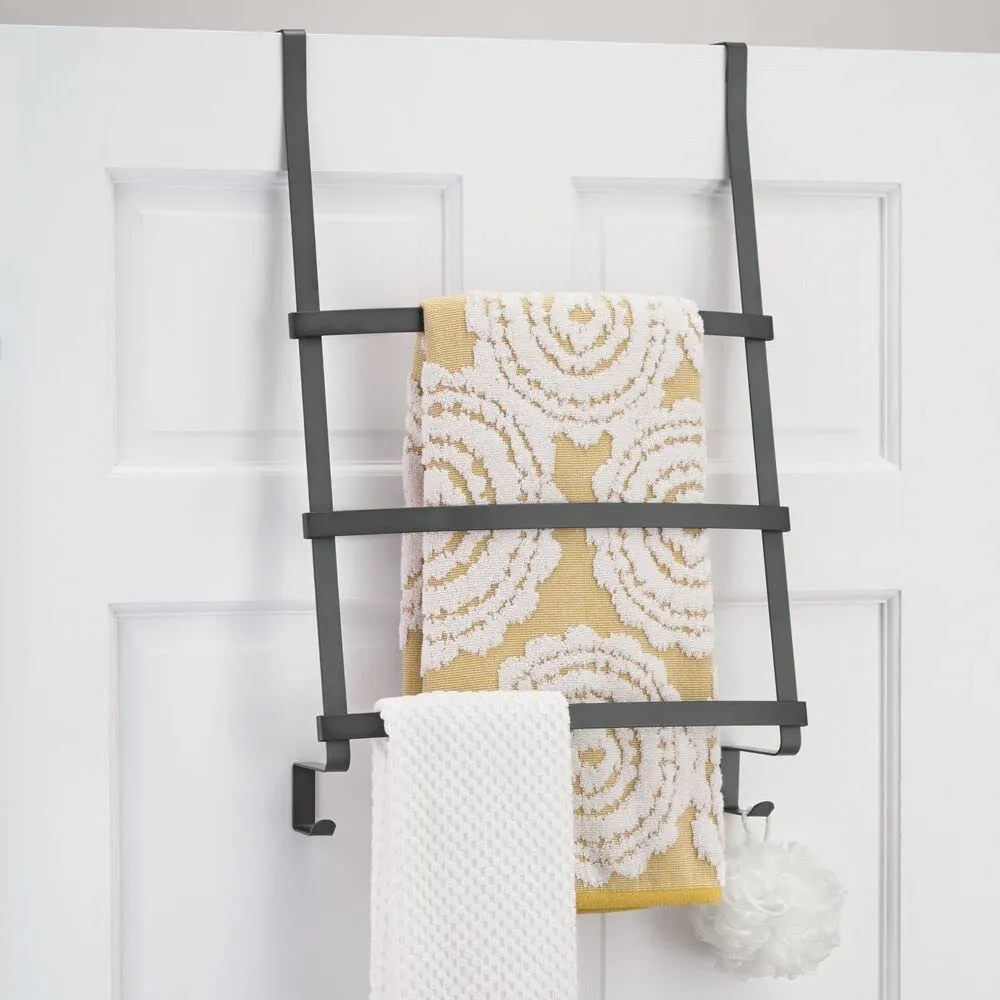 mDesign Türgarderobe Handtuchhalter dunkelgrau 3 Stangen
