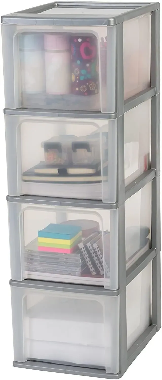 Iris Ohyama OCH-2400 Schubladenturm silber 4x13L A4