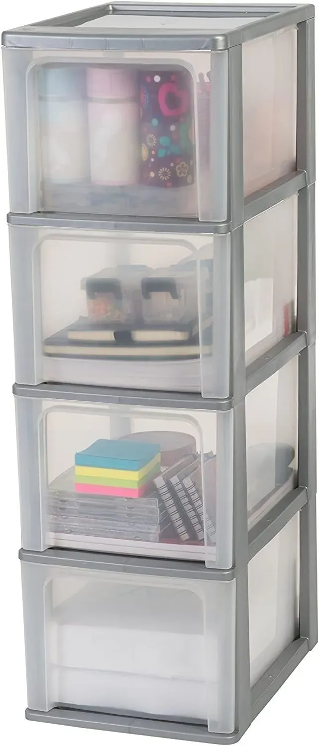 Iris Ohyama OCH-2400 Schubladenturm silber 4x13L A4