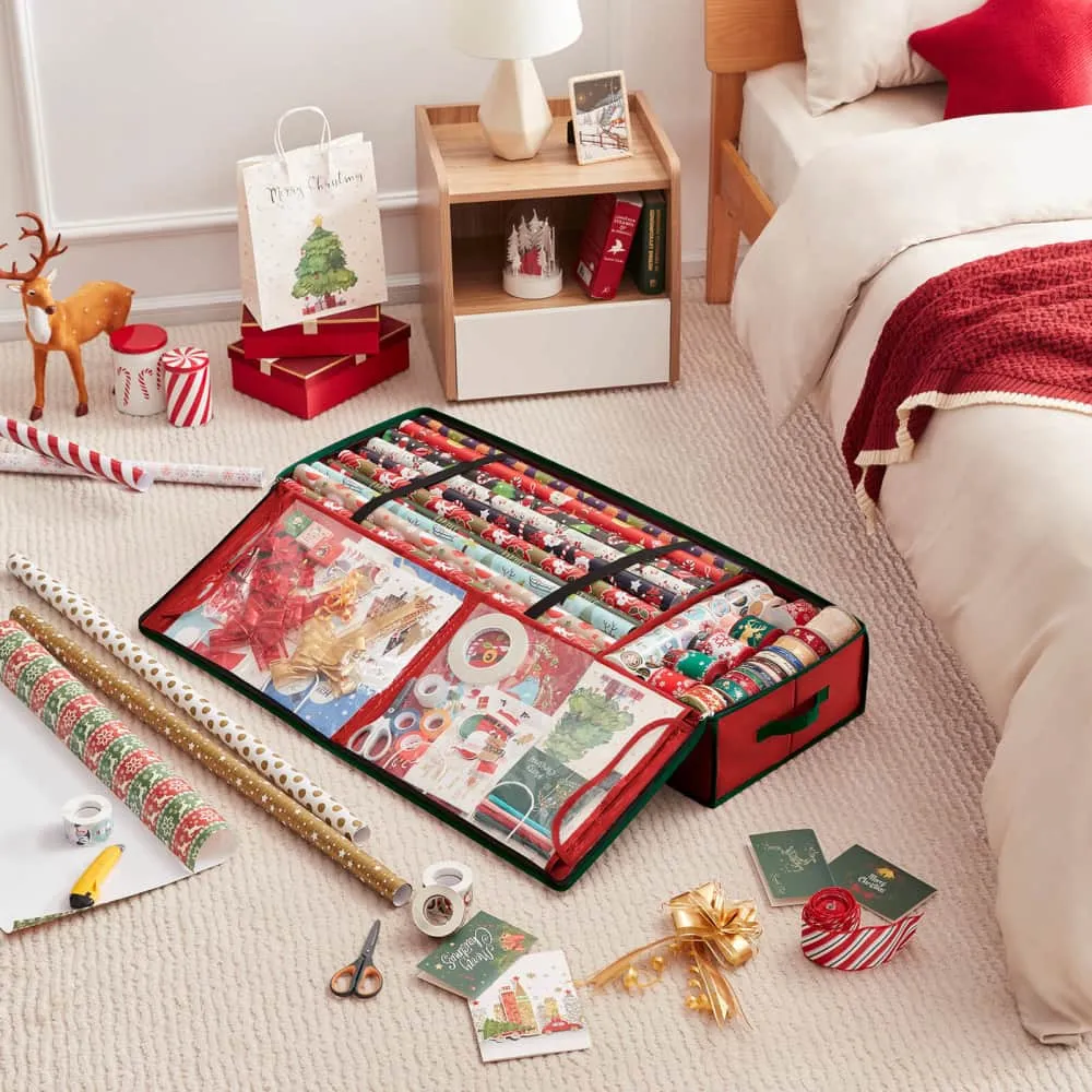 Lifewit Geschenkpapier Aufbewahrungstasche Grau 24 Rollen
