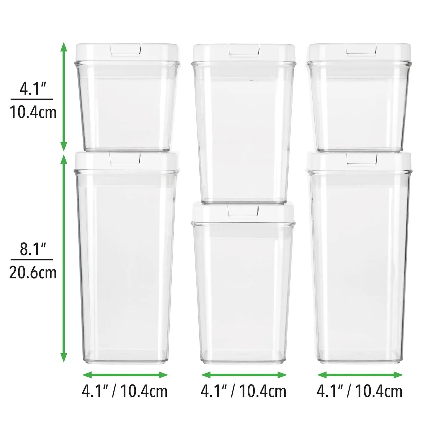 mDesign Frischhaltedosen 6er-Set transparent luftdicht