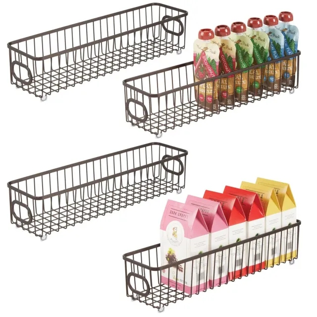 mDesign Küchenkorb Metall Drahtkorb 4er-Set bronzefarben