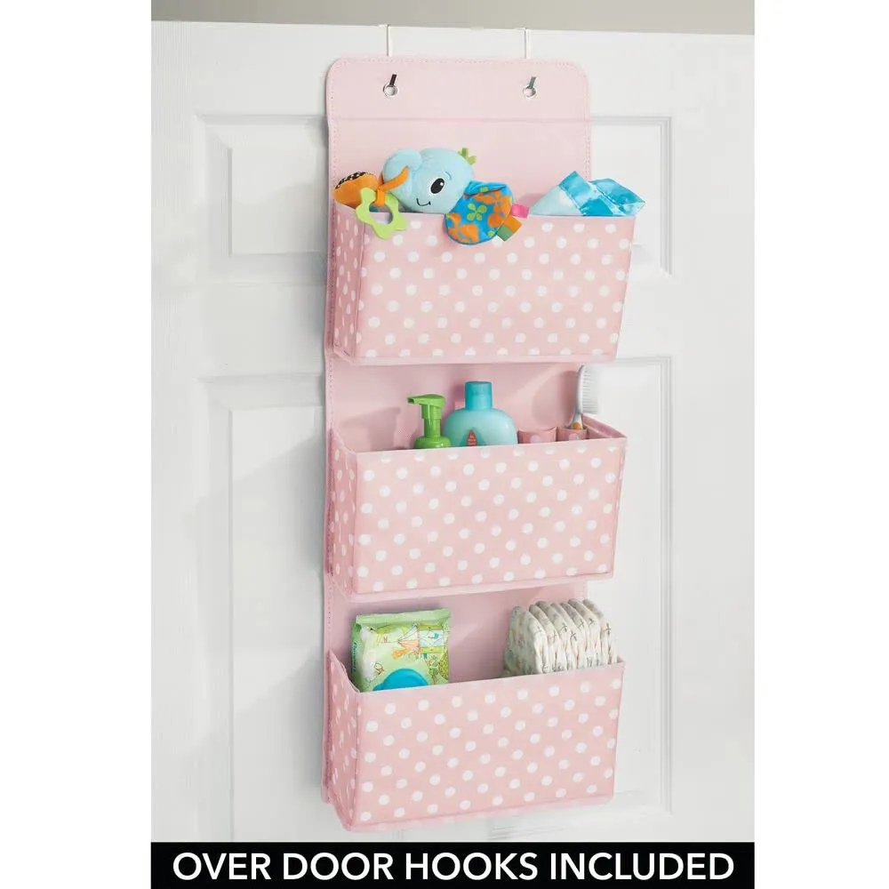 mDesign Hängeorganizer 2er-Set Tür rosa/weiß 3 Taschen