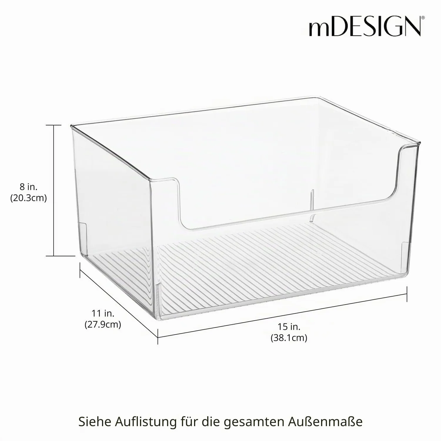 mDesign 19542MDKEU Aufbewahrungsbox 2er-Set transparent groß
