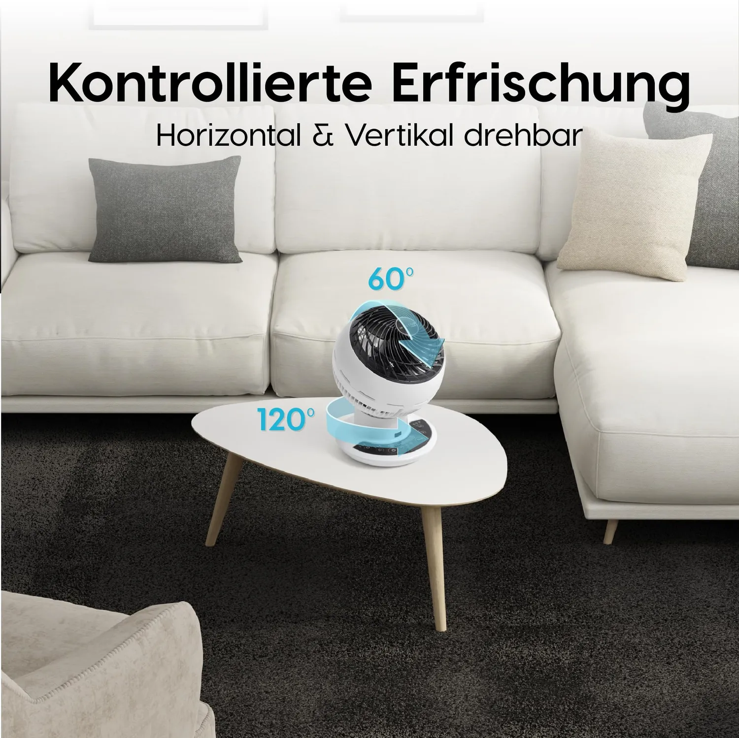 Iris Ohyama Woozoo PCF-SDC15T Tischventilator weiß 10-stufig