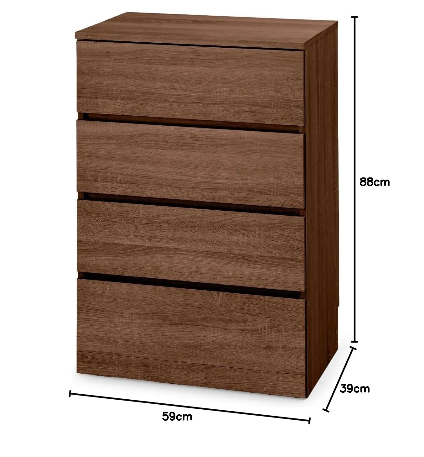 Iris Ohyama Wooden Chest WCH-590 Kommode braun 4 Schubladen