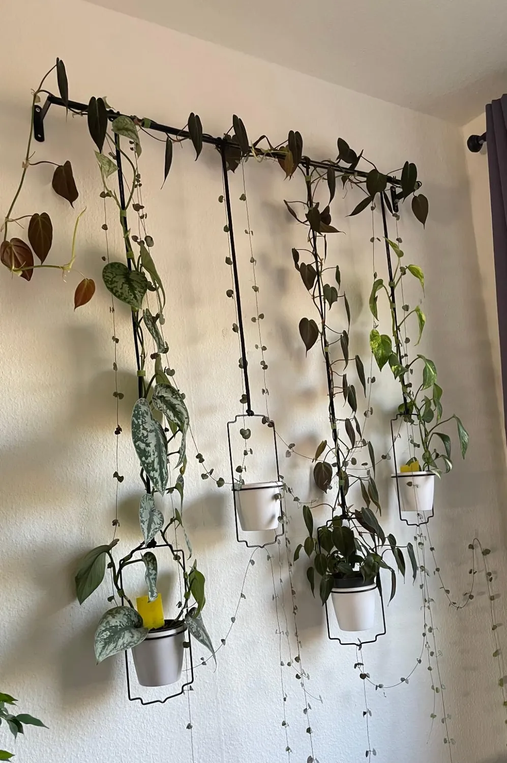 BOMCLAP Hängeblumentopf 4er Set schwarz Melamin
