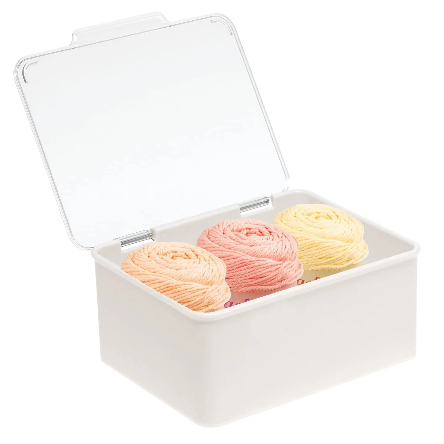 mDesign Aufbewahrungsbox Bastel Creme 2er-Set klein