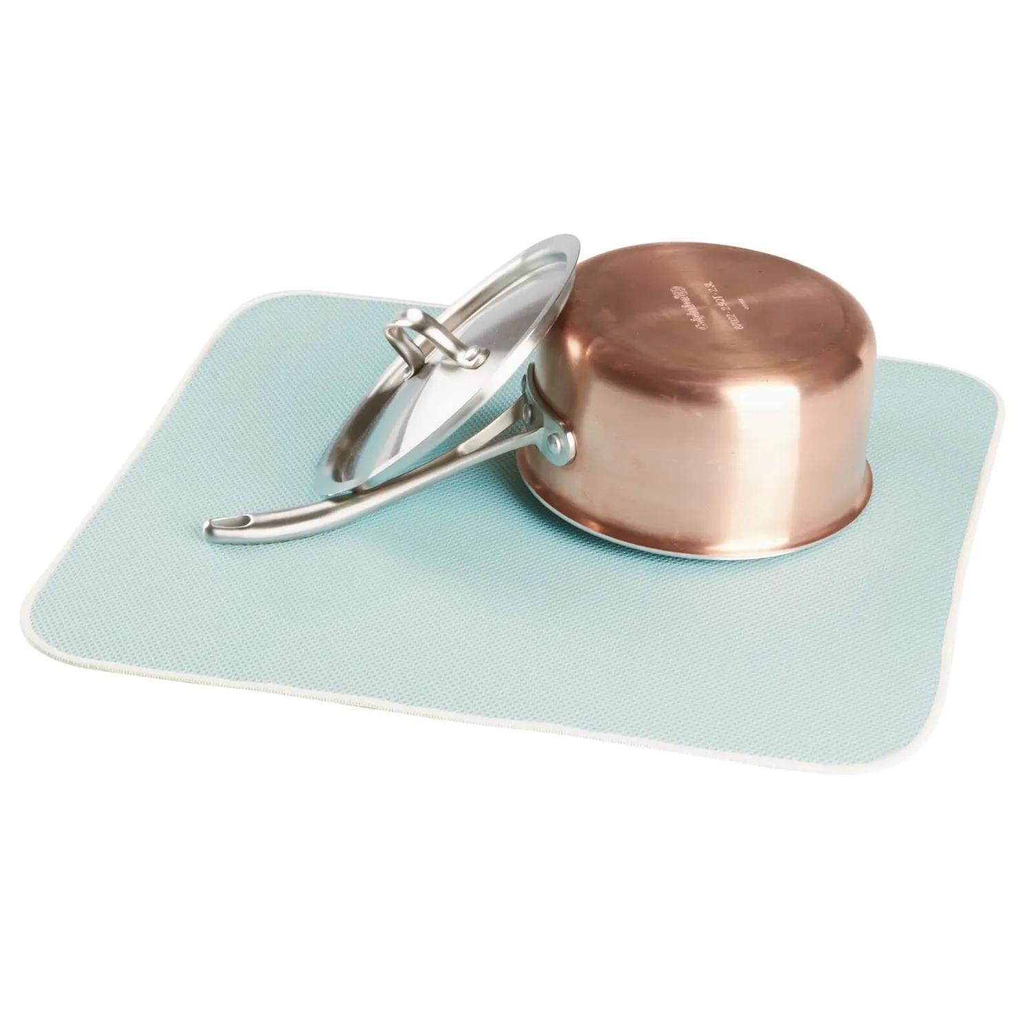 mDesign Abtropfmatte Mikrofaser 2er-Set blau 45,7x40,6cm