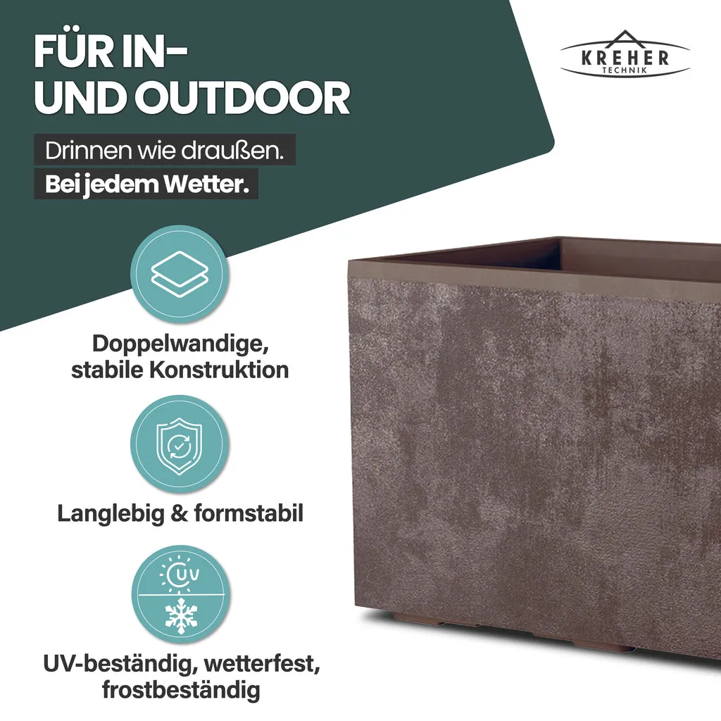 Kreher Millennium XL Pflanzkübel 100 L Braun rechteckig