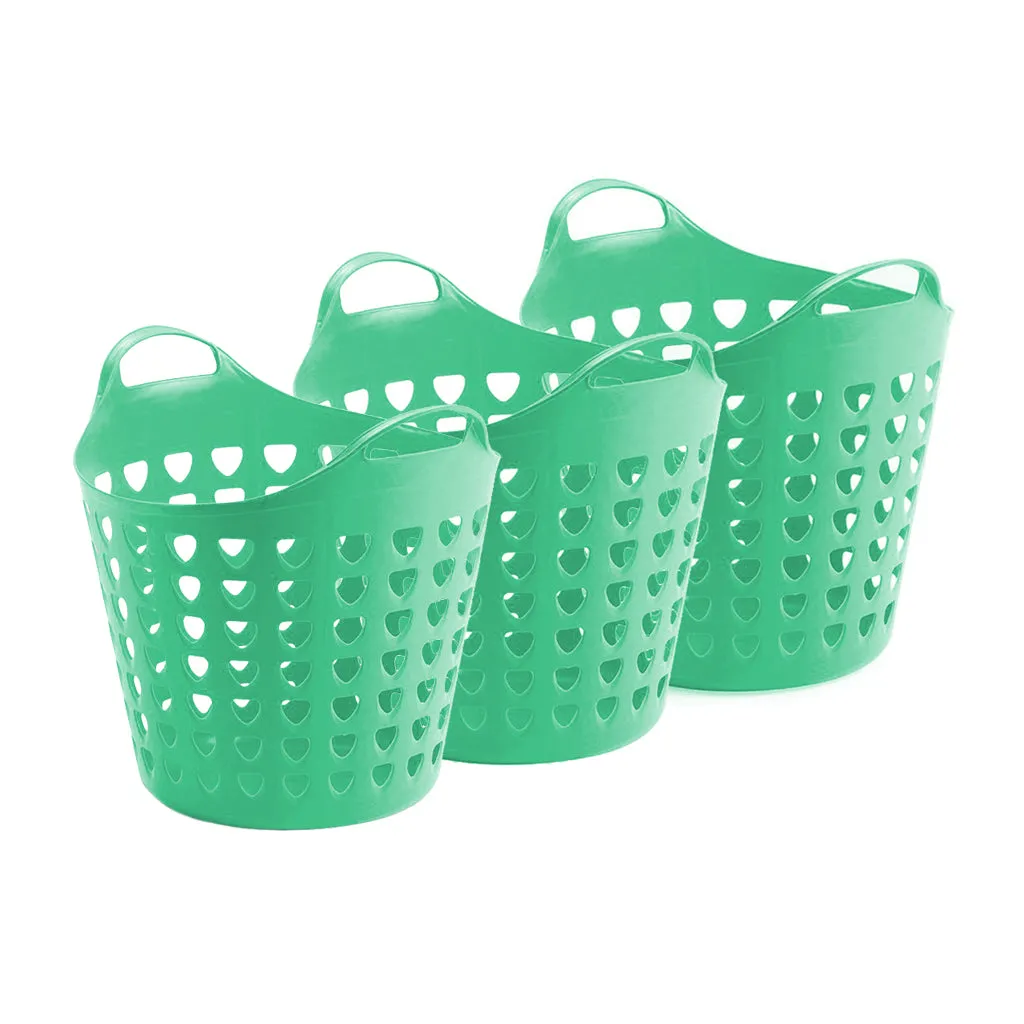 Kreher Flexi Korb 35 Liter gelocht Blau 3er Set