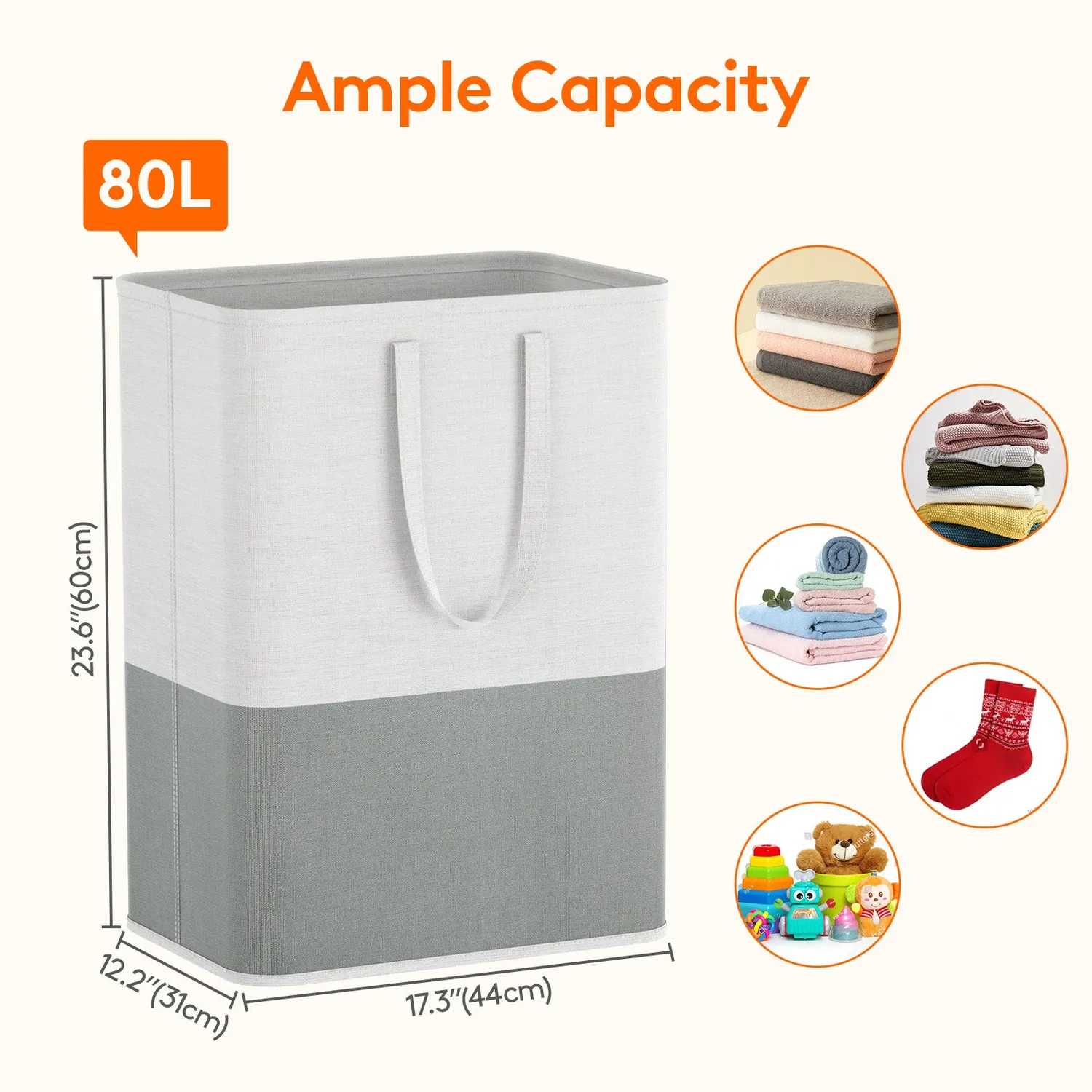 Lifewit 80L Wäschekorb 2x80L faltbar wasserdicht